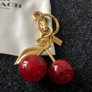 Coach Red and Gold Cherry Key Holder